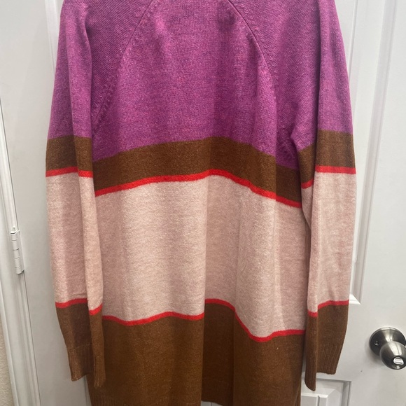 Lane Bryant Purple/Pink/Brown Striped Open Cozy Cardigan Sweater Size 14/16 NWT - Picture 6 of 8